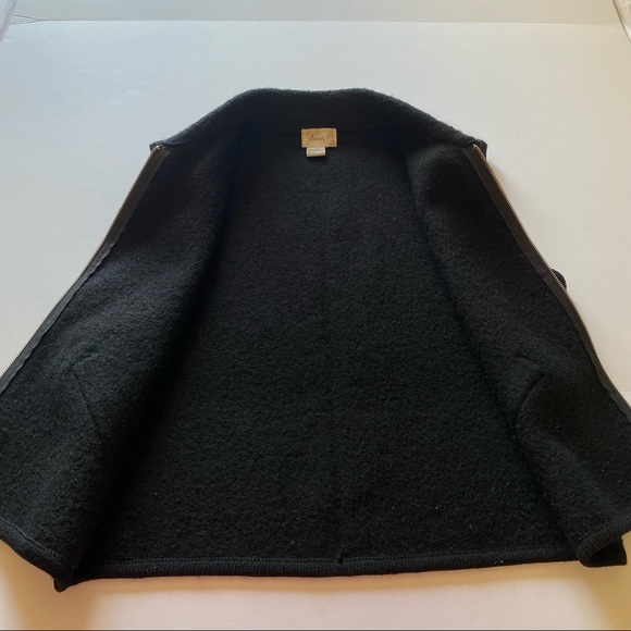 100% Wool Women's Zip Up Vest Black  | Size M/L - Picture 4 of 9